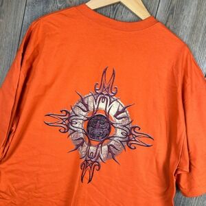 Crazy Shirts Hawaii Vintage T-Shirt XL Orange Tribal Sun Face Graphic Tee